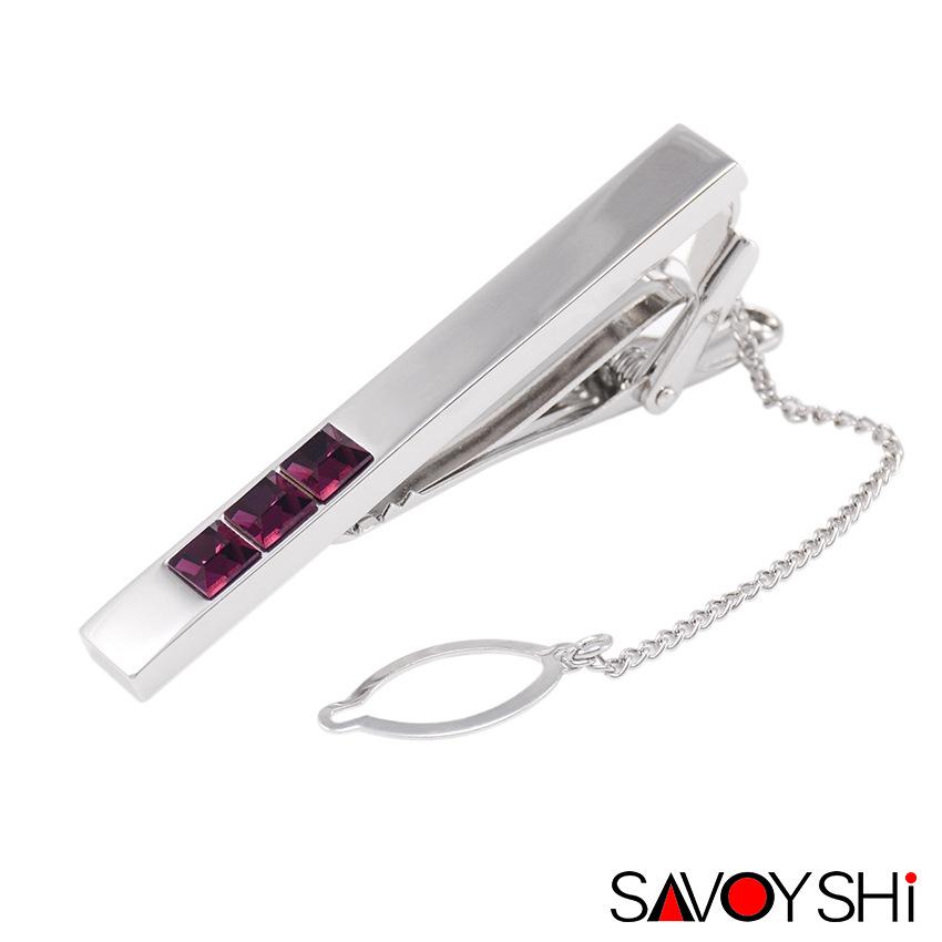 

Дикий металлический бордовый зажим для галстука с гравировкой чешским хрусталём