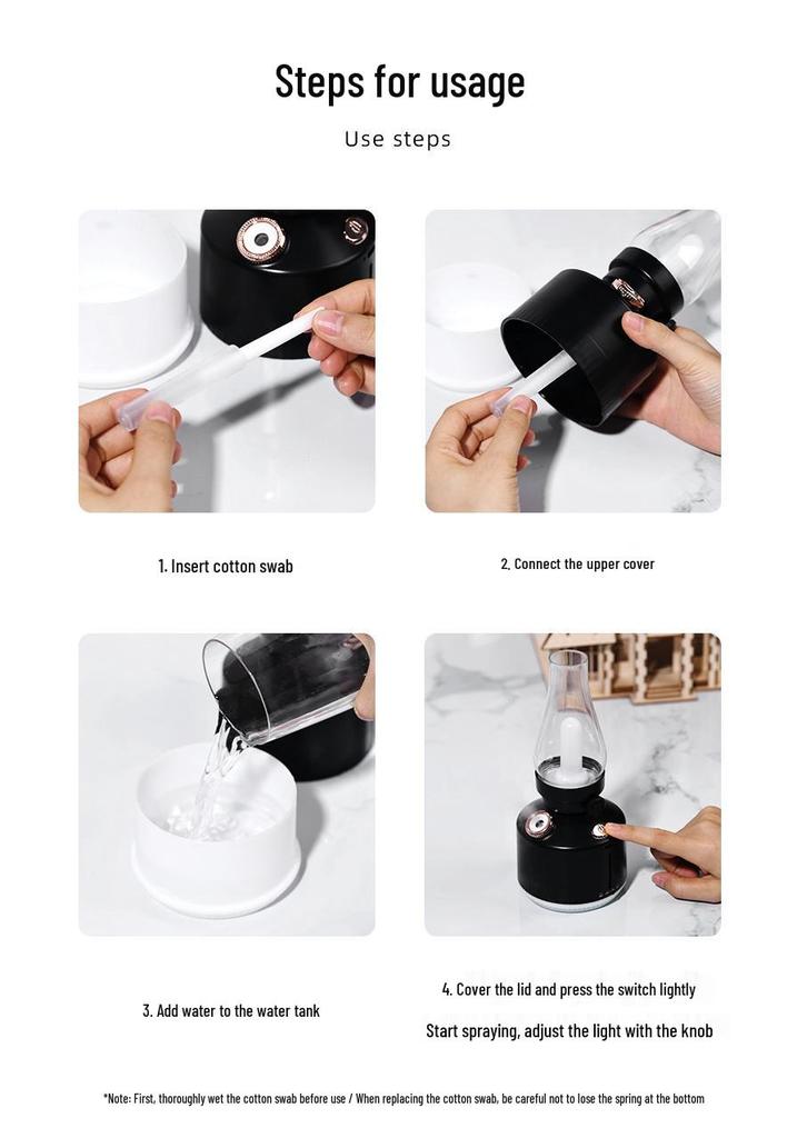 USB Time Lamp & Humidifier: LED Seven-Color Night Light, Creative Handheld Atmosphere Light for Outdoors