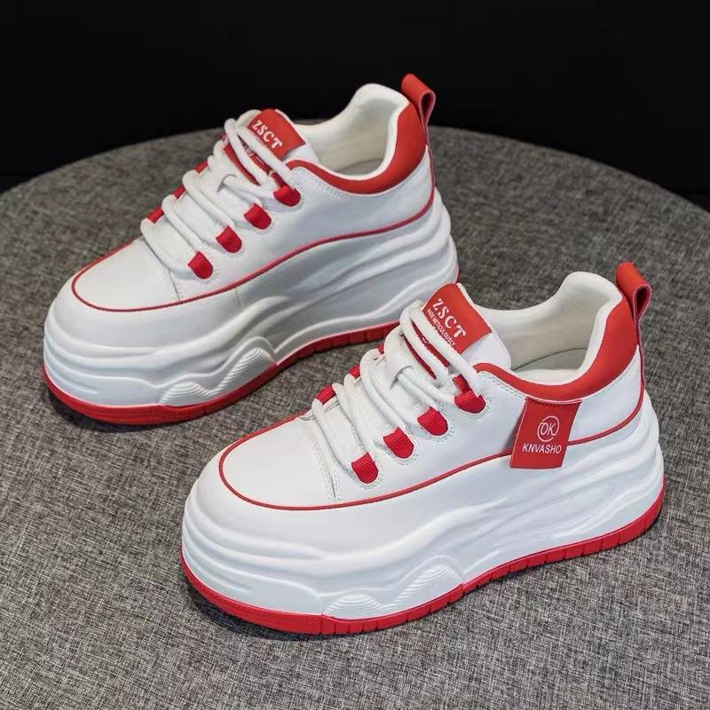 

Inner height increase little white shoes women s 2025 spring and autumn new thick-soled muffin dad shoes small casual sports board shoes 40 червоний