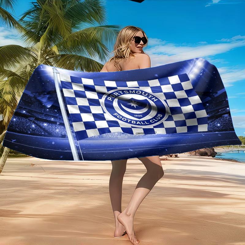 Asciugamano da Spiaggia in Microfibra con Stemma FC Ports, Morbido e Assorbente, Asciugatura Rapida, Ideale per Viaggi Estivi, Essenziale per la Spiaggia, Piscina