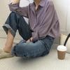 2024 French Chic Women's Long Sleeve Lapel Shirt - Elegant Korean Style, Solid Color, Autumn Fashion
