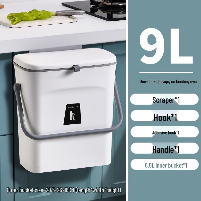 Wall-Mounted Trash Can with Lid for Kitchen, Bathroom, and Living Room - Creative Hanging Storage Wastebasket