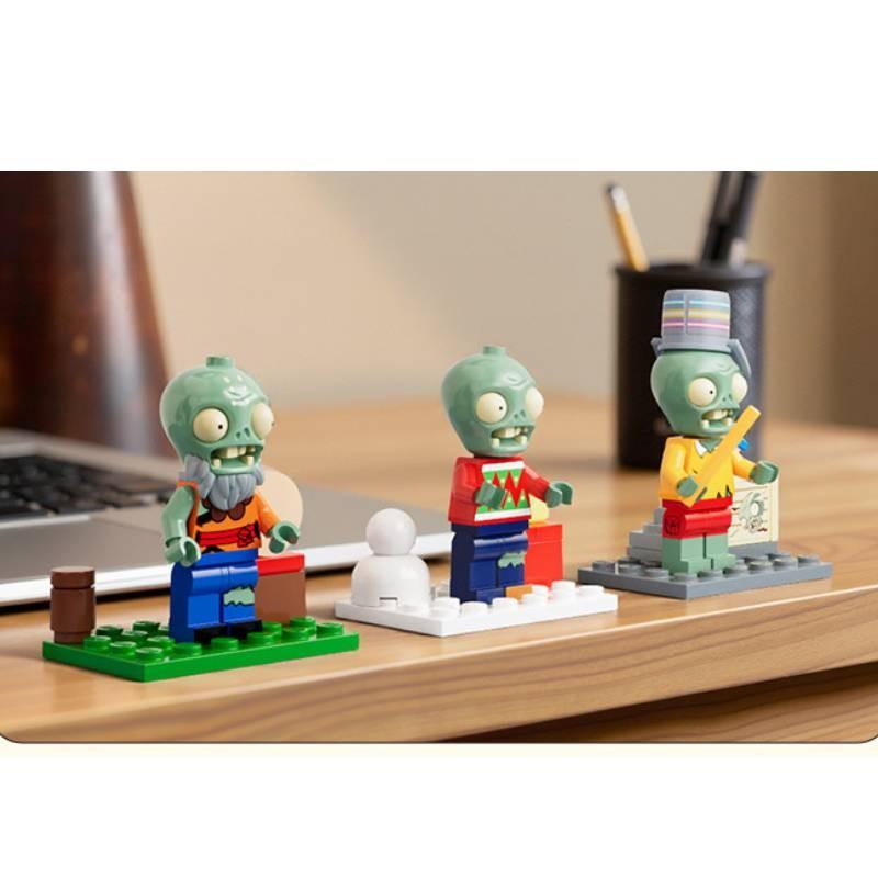 Plants Zombies Vs Building Block Assembling Toy Cartoon Gift Early Education