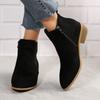 Large Size Women's Short Boots New Square Heel Suede Fashion Boots Side Zipper Short Boots Casual Versatile Women's Shoes