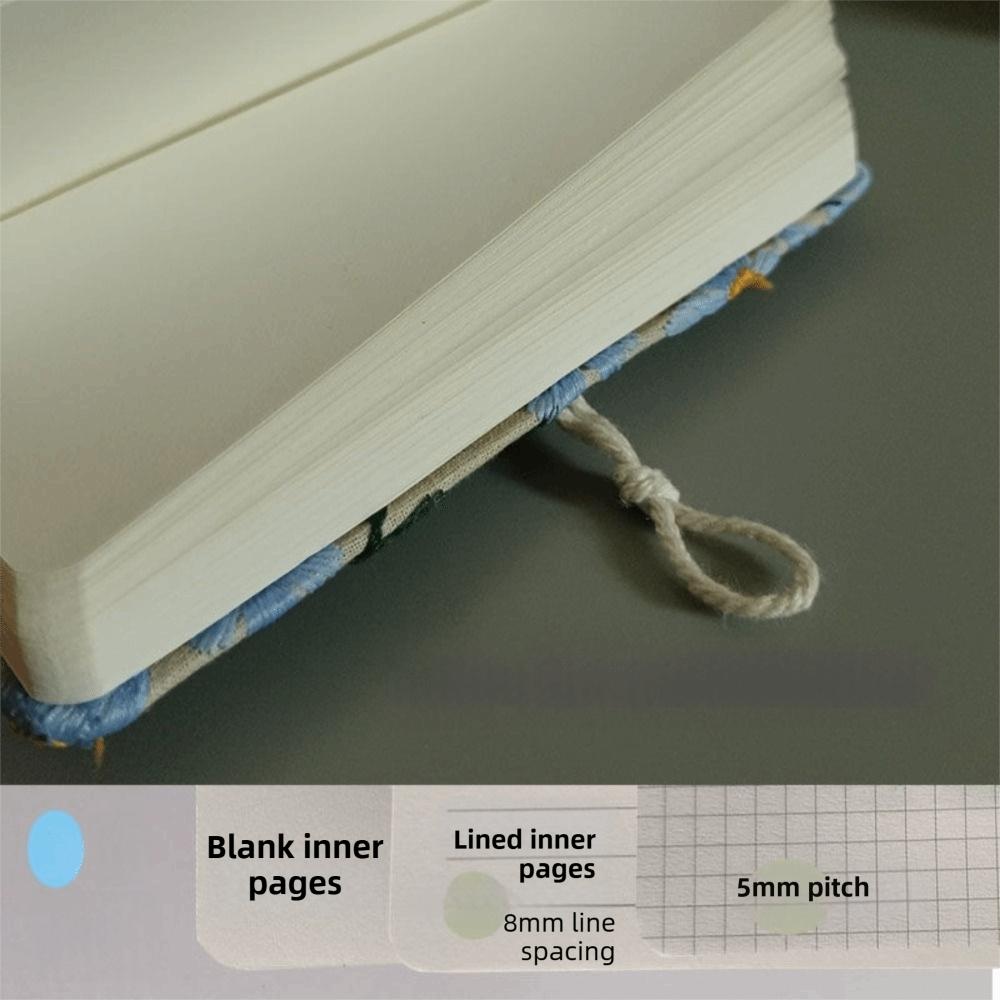 100 Blatt Stoff Notizbuch A5/A6 Tagebuch Notizbuch Hochwertiges Stoff Stickerei Notizbuch