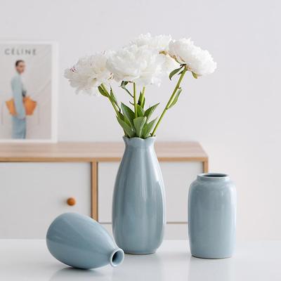Zen Ru Kiln Ceramic Vase for Table Flower Arrangement and Green Plant Decor