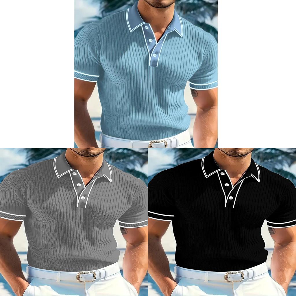 Polo Shirt Men Summer Short Sleeve Breathable Casual Fashion Polo Top For Youth