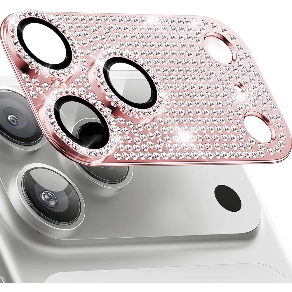 Bling Glitter Diamond Camera Lens Protector Case Cover for iPhone 17 Air 16 Pro Max 15 14 Plus 13 12 Mini 11 Glass Screen Women cute Phone Accessory