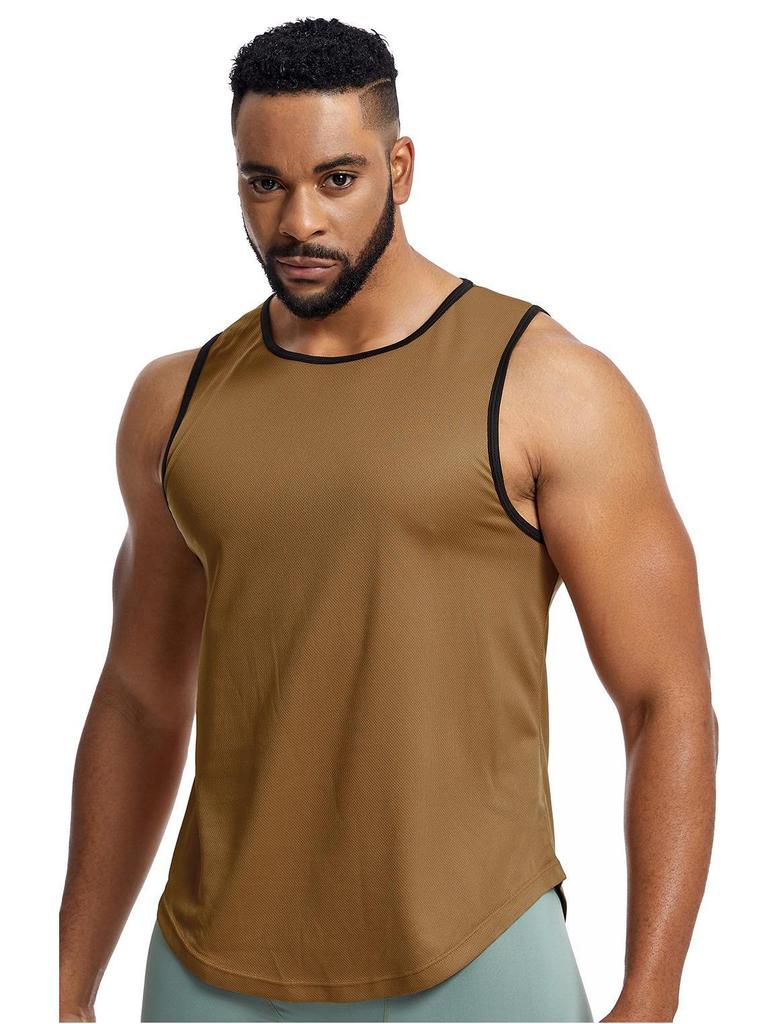 Pánská síťovaná prodyšná fitness vesta na léto, rychleschnoucí sportovní tílko na běh a basketbal, odolné proti potu, velká velikost.