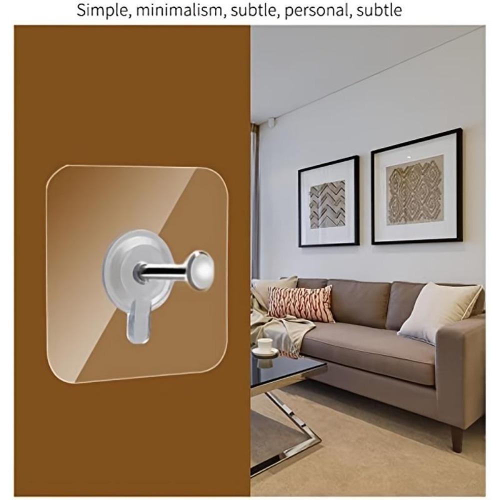 1PACK/10 Self-Adhesive Picture Hooks No Drilling Required for Photos and Posters - Strong Adhesive Hooks for Wall Decoration
