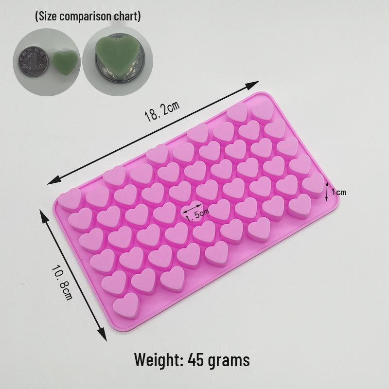 55-Grid Non-Stick Silicone Heart Mold for Chocolate & Cake DIY