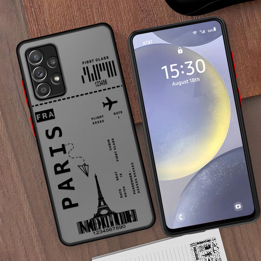 Airplane Bus Tickets Phone case for Samsung Galaxy A21s A22 A71 A72 A73 A23 A25 A52s A53 A54 A55 A24 A31 A32 A33 A34 A51 A52