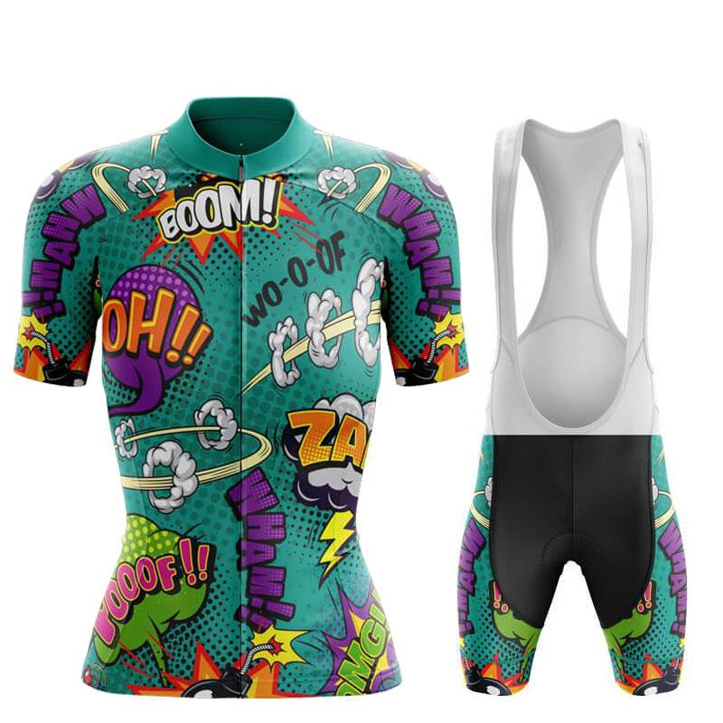 Dámský cyklistický dres Set 2026 Vtipný kreslený letní Anti-UV cyklistické oblečení Krátký rukáv Bike oblečení Maillot Ropa Ciclismo