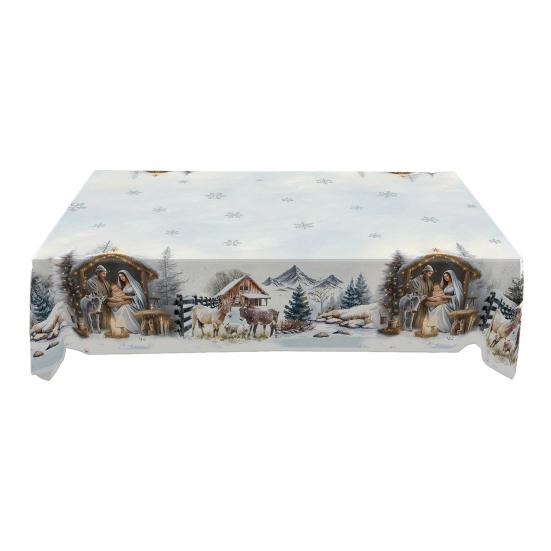 Christmas Tablecloth Winter Snowman Xmas Tree Wreath Design Rectangle Tablecloths Washable Fabric Table Cover