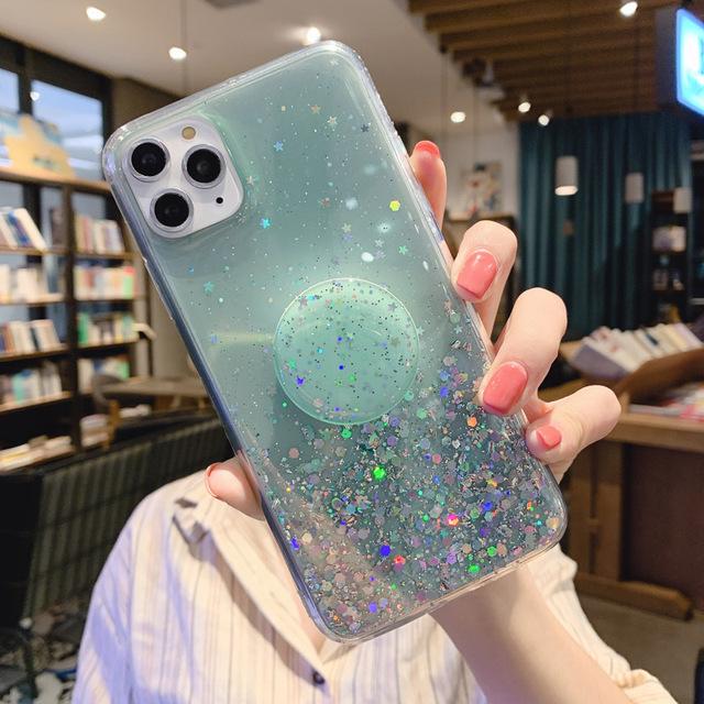 

Чехол-держатель с блестками для телефона Iphone 14 Pro Max Funda Iphone 14 13 12 11 Xr X Xs 7 8 Plus Se 2022 13, мини-силиконовые чехлы For iPhone 13 Mini