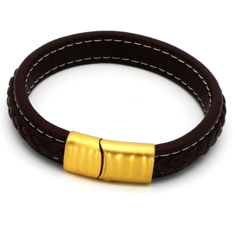 Meier Titanium Steel Braided Bracelet Leather Cord Men's and Women's Stainless Steel Bracelet Jewelry Braided Bracelet