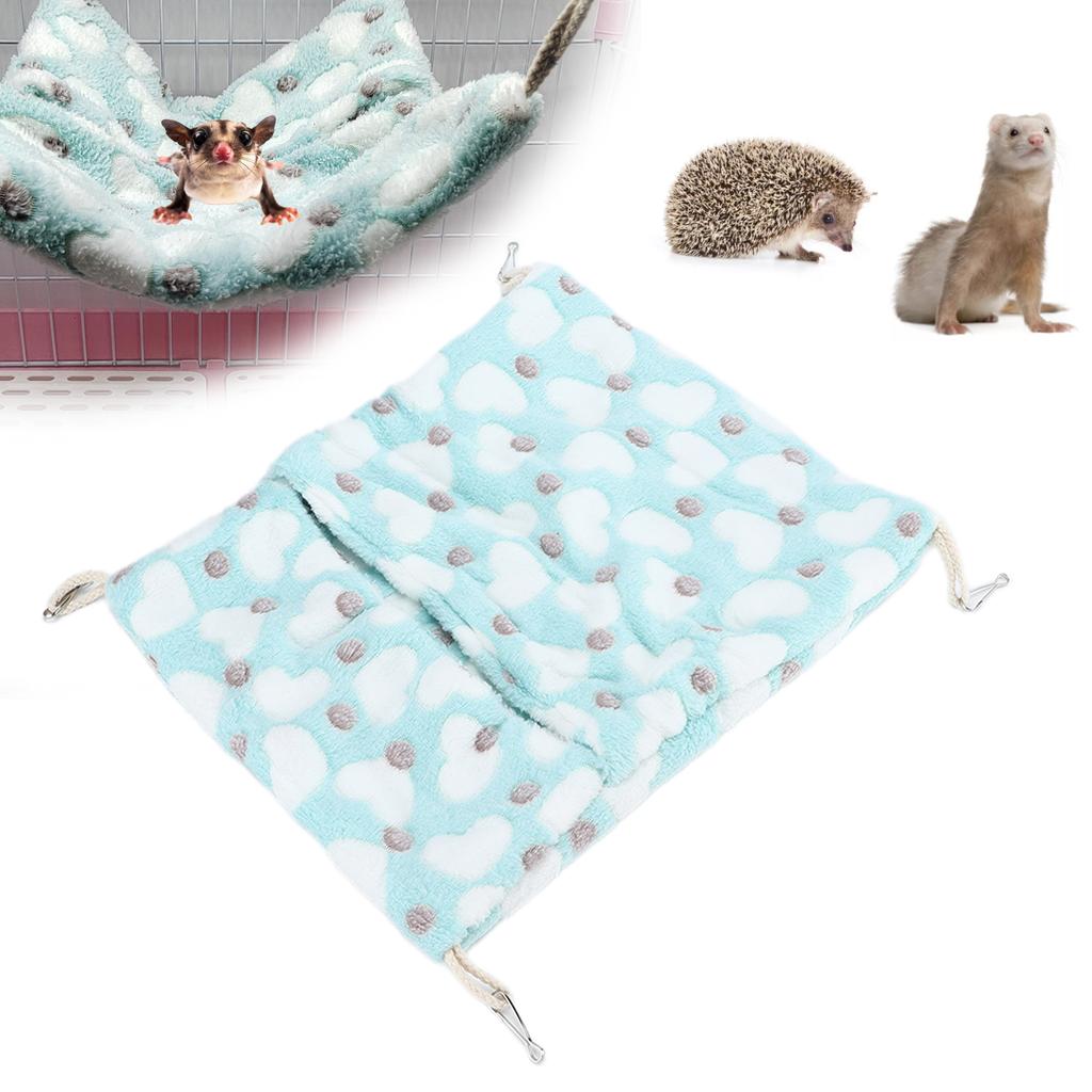 Small Pet Hammock Warm Envelope Hanging Bed Cage with Hooks for Hamsters Rabbits