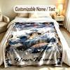 Cat Theme Soft Blanket Personalized Custom Name Text Print Warm Blanket Home Sofa Bedroom Decor