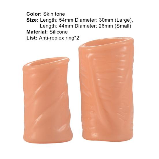2 pezzi anello di ritardo del pene lunga durata morbido silicone universale dildo prepuzio per interni