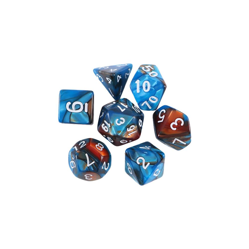 7Pcs Polyhedral Dice Double-Colors Polyhedral Game Dice