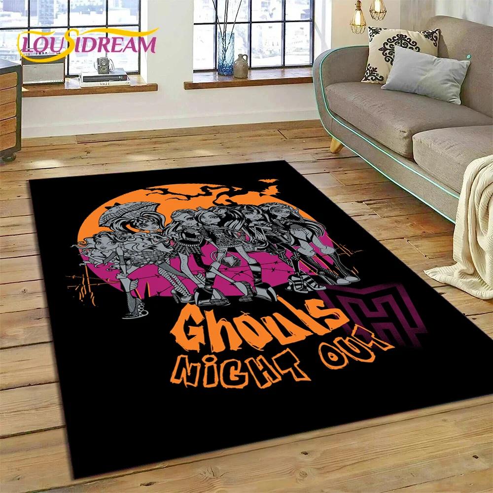 Cartoon Monster High Draculaura Vampire Rug Carpet for Living Room Bedroom Home Decor,Non-slip Decoration for Sofa Doormat Gift