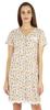 Inkmeso Printed V-Neck Nightgown Sleepwear For Womens Nightshirt Soft Button