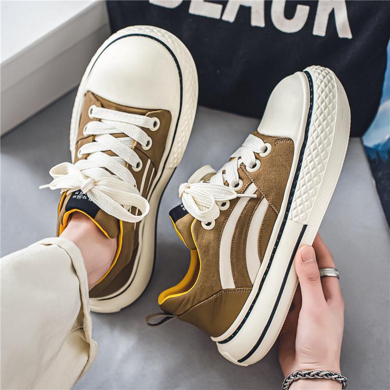 

Fashion High Quality Men s Board Shoes Spring Youth Anti-Slip Canvas Sneakers Casual Stylish Jogging High Top Shoes Boys All Sports 44 хаки