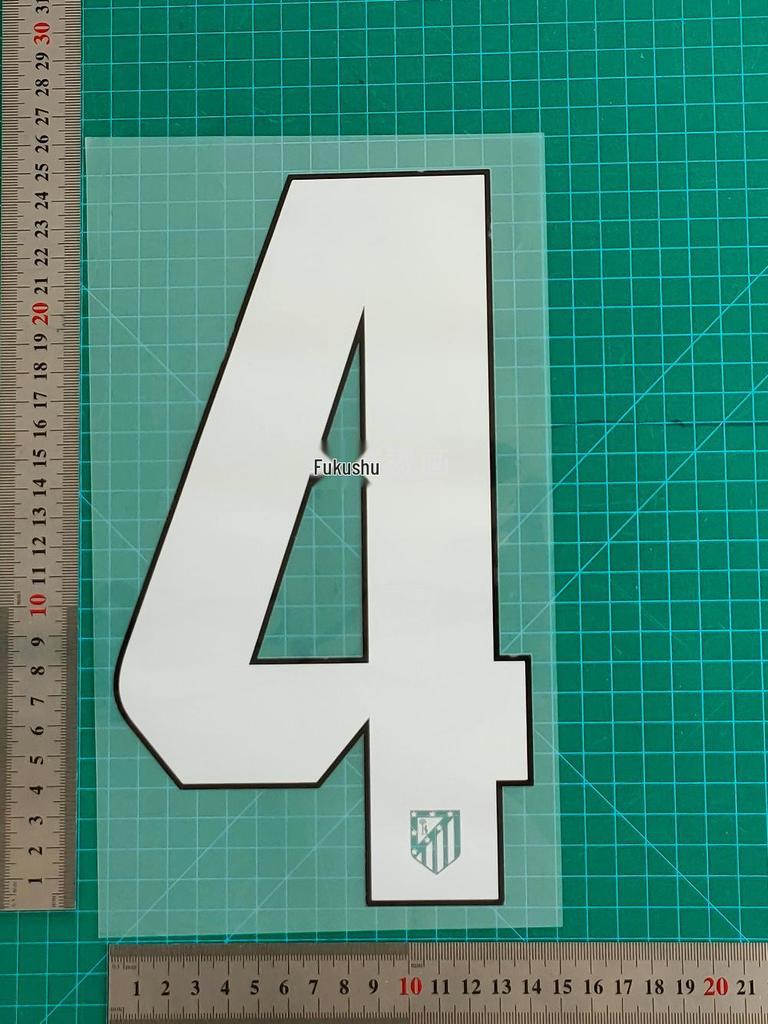 Atletico Madrid 25-26 Away Jersey Number and Letter Heat Transfer Stickers, B Grade, Adult Size