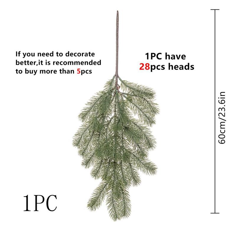 Artificial Plant Pine Needle Plastic Hotsale Christmas Tree Hangings Wreath Home Outdoor Garden Arch Diy Scrapbook Wedding Decor