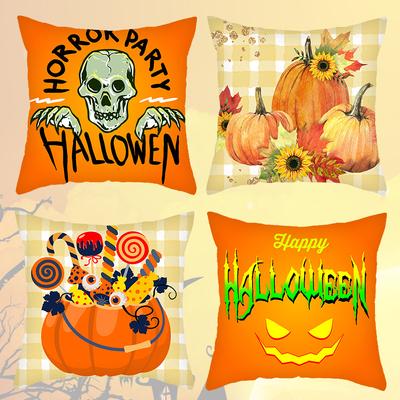 New Halloween Decoration Pillow Pumpkin Skull Pillow Case Living Room Decoration Sofa Pillow Bedside Pillow