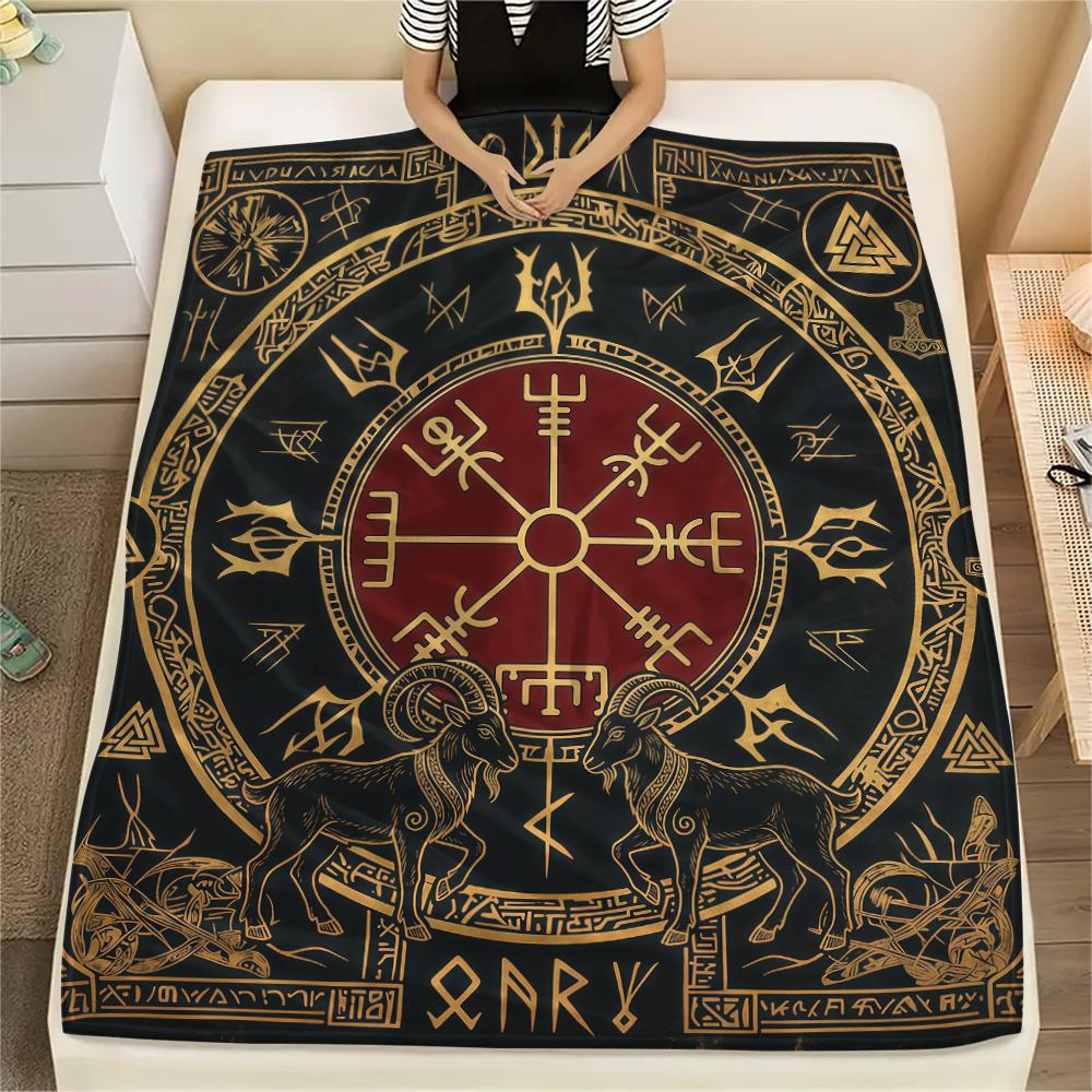 Viking animal snake Print Flannel Blanket High quality Comfortable for All Seasons Home Decor Warmth and Comfort Perfect for Christmas Gifts