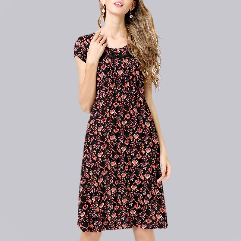 

Women s Fashion Red New Style Dress Artificial Cotton Red Flower color S