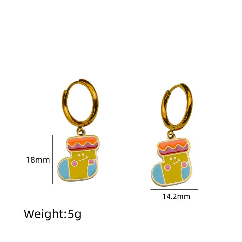 New Fashion Christmas Earrings: Creative Snowman & Tree Design In Stainless Steel