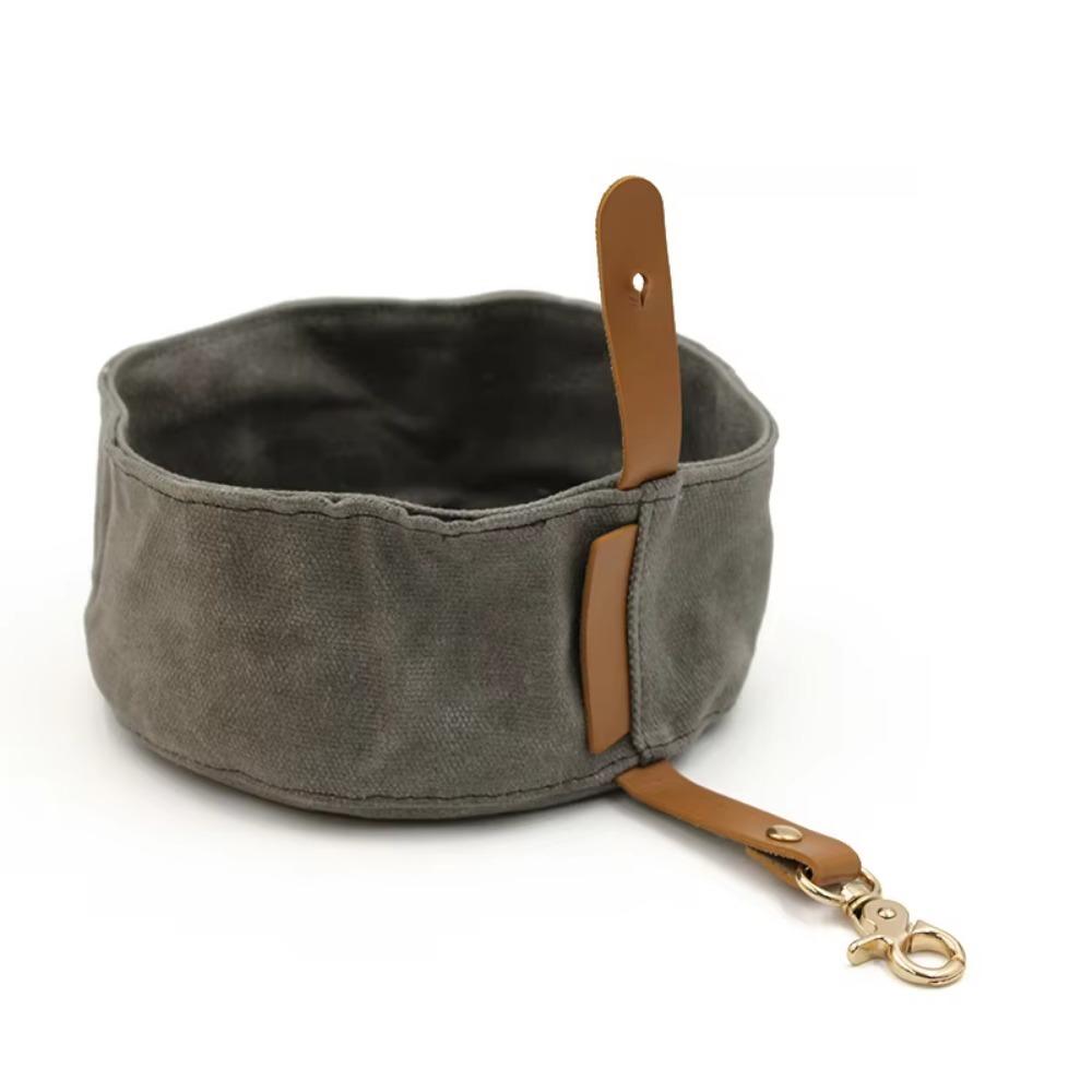 

Universal Foldable Dog Bowl Waterproof Pet Food Bowl Portable Canvas Dog Bowl Dog Accessories серый