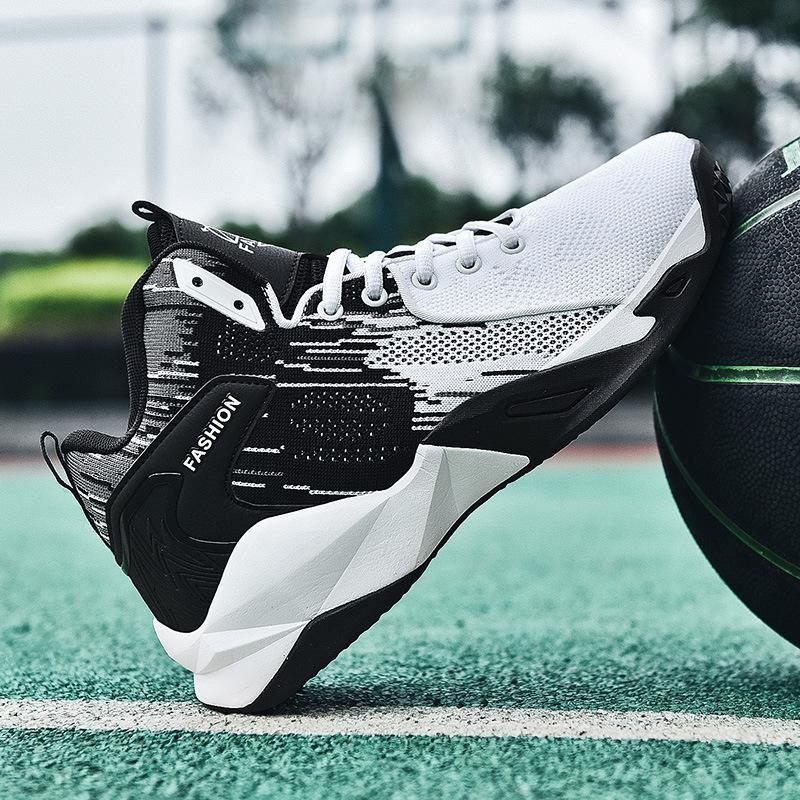 New Four-season Sports Shoes Actual Men's Shoes Breathable Rebound Outbreak Non-slip Basketball Shoes Large Size Shoes