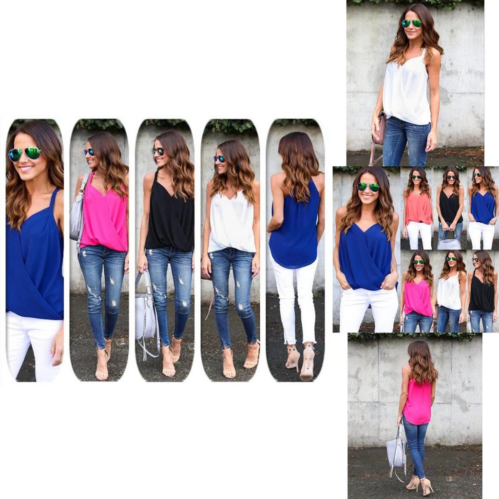 Elegant Summer Plus Size Women Blouse With V Neck And Sleeveless Design For Casual Wear