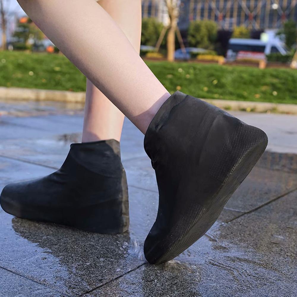 Latex Waterproof Shoe Covers Reusable Non-slip Rain Boots Shoes Covers Rubber Rain Boot Covers for Outdoor Use Gear