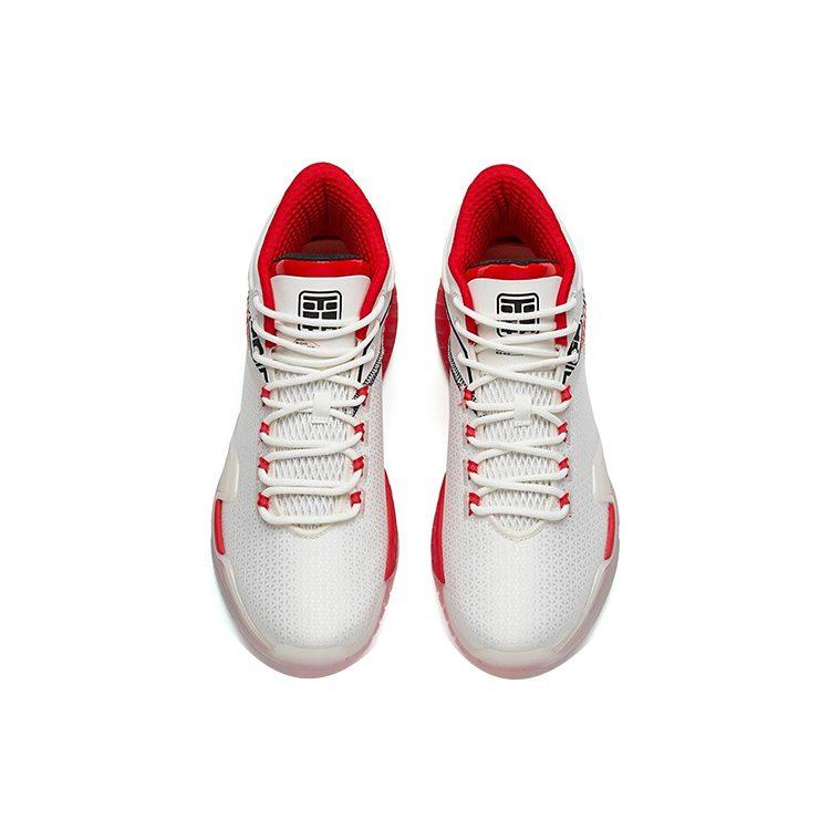 Anta Basketball Collection Basketball Shoes Men's High Top Ivory White/Black/University Red 112141614-5