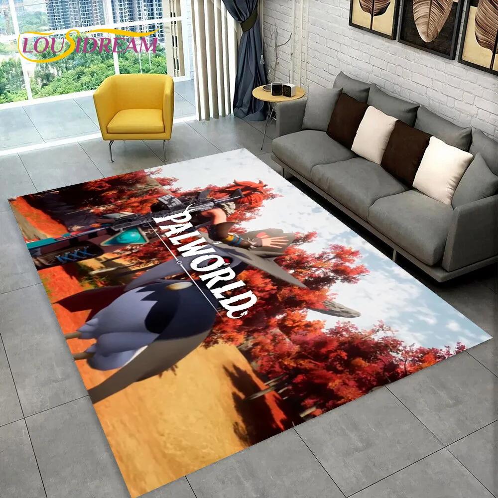 3D Cartoon Palworld Spiel Teppich für Zuhause Wohnzimmer Schlafzimmer Sofa Fußmatte Dekoration, Kinderteppich Rutschfeste Bodenmatte Geschenk