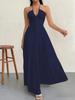 European and American Summer New Tube Top Sexy Backless Suspender Straps Seaside Vacation Casual Solid Color Neck Dress Women