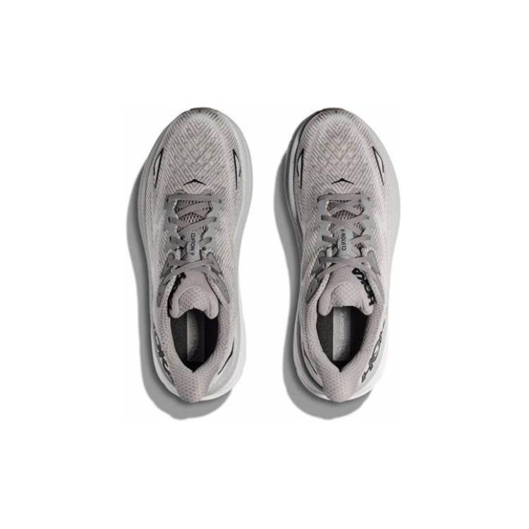 HOKA Clifton 9 2E Wide Harbor Mist Men Sneakers Grey Black 1132210-HMBC