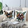 Exquisite butterfly flowers digital printing pillow cover Short plush Suitable living rooms bedrooms sofas throw cushion cover