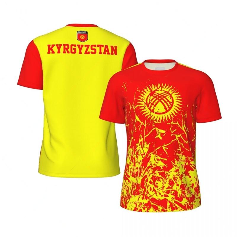 

Kyrgyzstan Graphic Men s T-shirt Sports Loose Short Sleeve Summer New Fashion Fitness Tee Shirt 3D Printed Football T Shirts 160 (13T-14T)