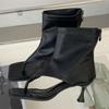 Fashion Gladiator Square Toe Women Boots Sandals Designer Zipper Booties Thin Low Heels Ladies Shoes Zapatos De Mujer