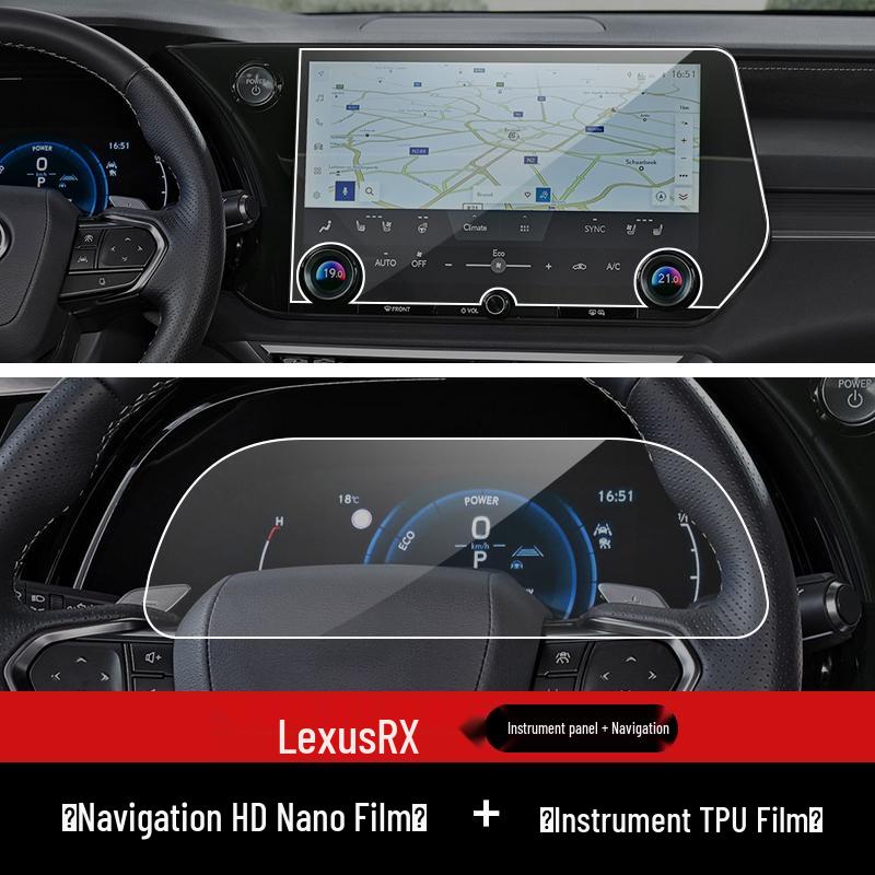 Fits 23 Lexus RX350h Models: Center Console Gear Shift & Navigation Display Tempered Film.