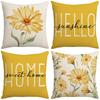Plant Flower Letter Print Pillow Sofa Cushion Cover Car Waist Protector Bedside Cushion Cover Cartoon Nordic Pillow Cover