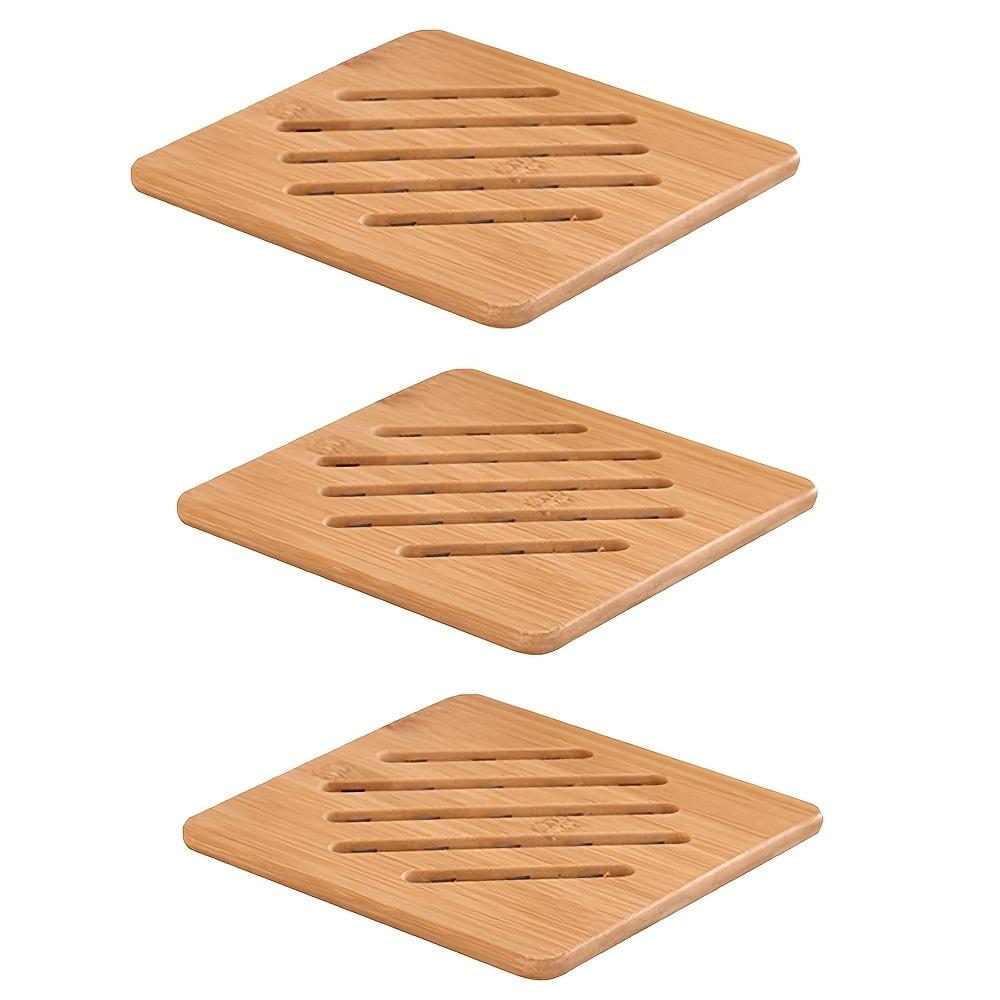 3Simple and durable bamboo and wood heat insulation mat Heat-resistant table mat Household hot pot protective mat Clay pot mat Insulated Bamboo