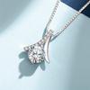 Necklace S925 Silver Women's Micro Rhinestone White Gold Plated Humanoid Pendant Clavicle Chain Necklace