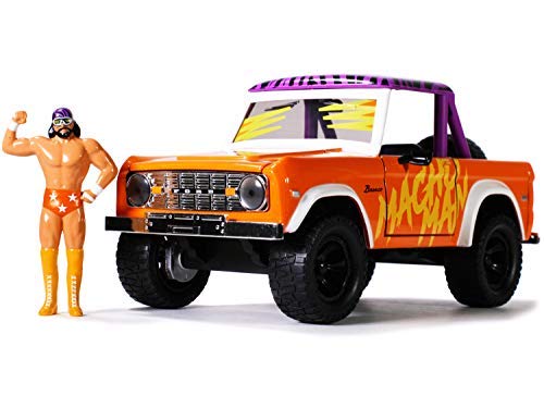 

1:24 WWE 1973 Ford Bronco with Macho Man Randy Savage Diecast Model Car [Parallel Import]