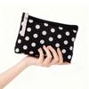 Korean Style Canvas Dot Makeup Bag Simple Portable Travel Storage Bag Skincare Storage Cosmetic Bag Cosmetics Organization